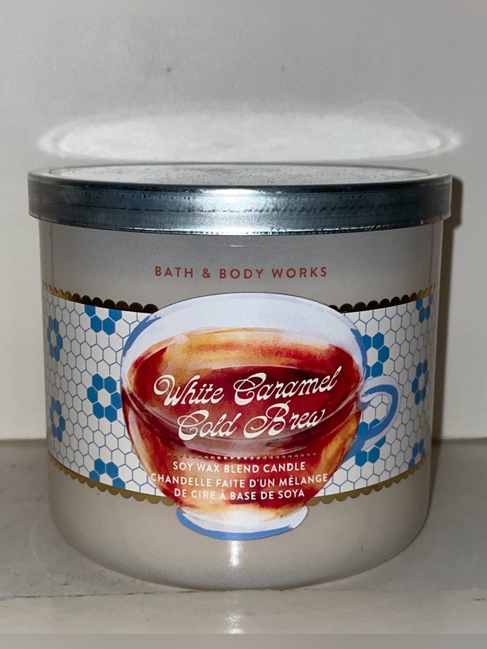 Bath & Body Works White Caramel Cold Brew Scented Candle 3 Wick Discontinued New
